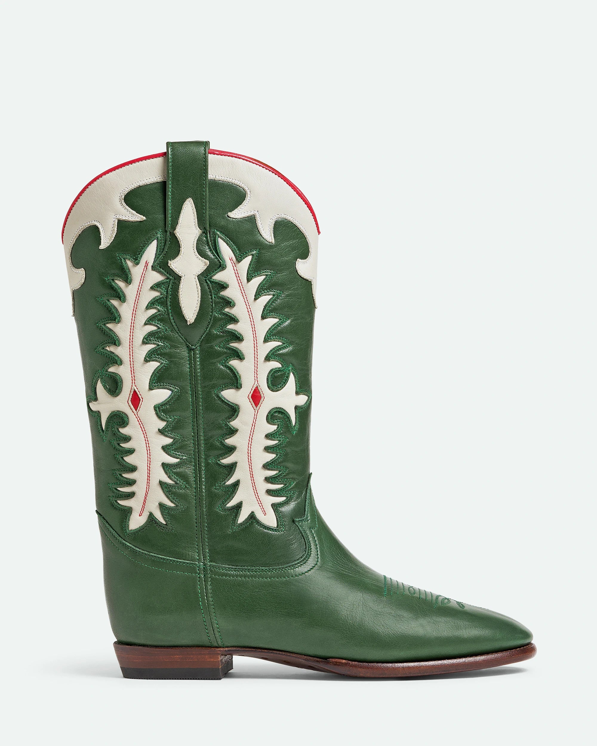 bottes-santiag-femme-534mnb-1.jpg Midnight Texas Dark Green Leather – Image 1
