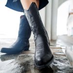 Bottes en cuir noir Santiag Texas pour femme 35 / Noir