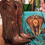Bottes cuir TEXAS style Santiag avec franges marque YACAMIM