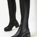Bottes plateforme à talons bloc, Noir