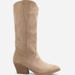 Bottes Western Femme Suédine Beige taupe