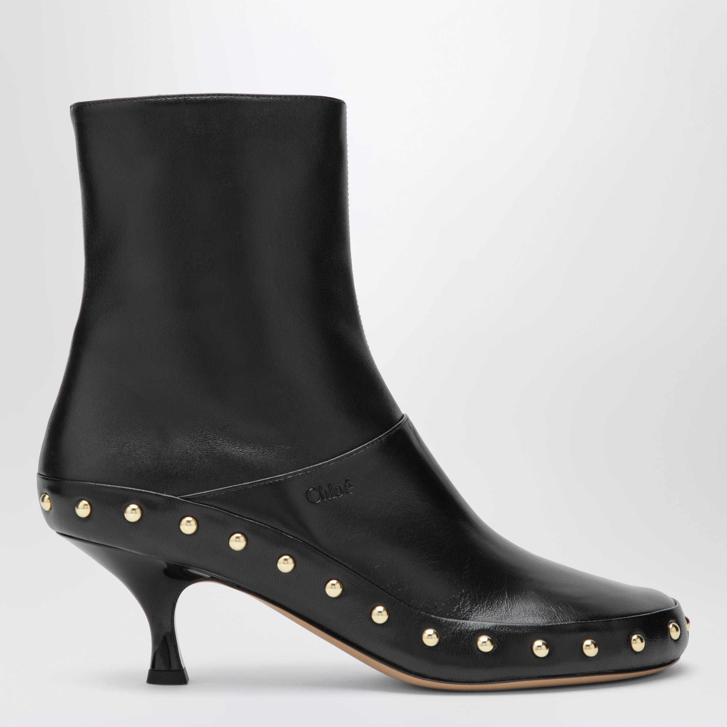 bottines-chloe-208hii-1.jpg Chloé Bottines Junie à talon stiletto en cuir noir | TheDoubleF – Image 1