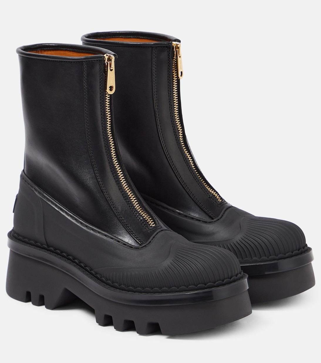 bottines-chloe-406nrt-1.jpg Bottines Raina en cuir en noir – Chloe | Mytheresa – Image 1