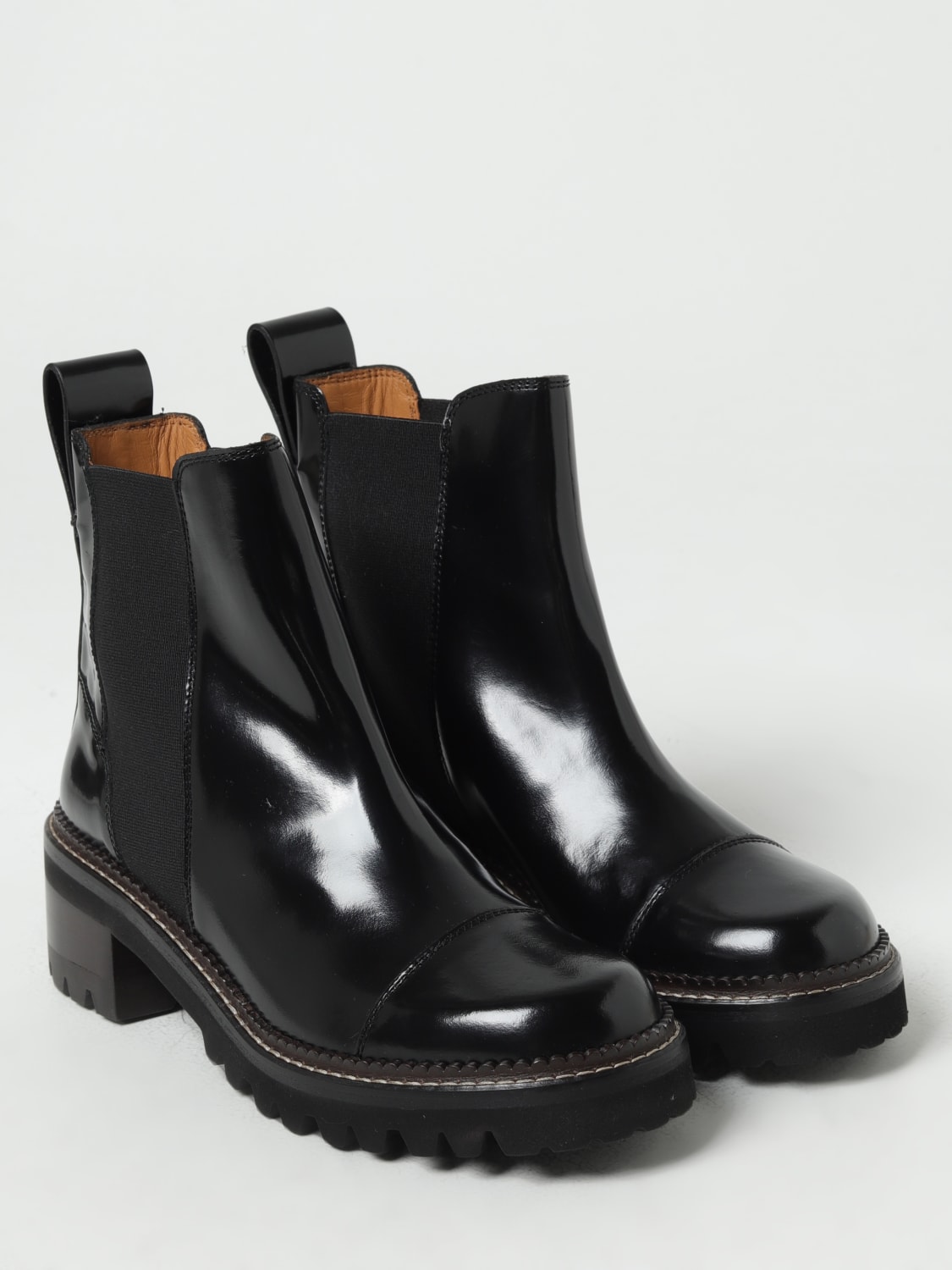 bottines-chloe-929gct.jpg Bottines Mallory See by Chloé en cuir brossé Noir – Image 1