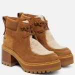 Bottines en daim et shearling
