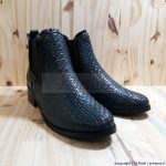 Yves Desfarge bottine femme cuir tressé à plat sur doublure cuir
