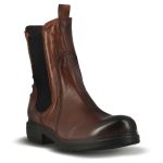 Bottine pour femme en cuir véritable marron effet vintage Marron / 35