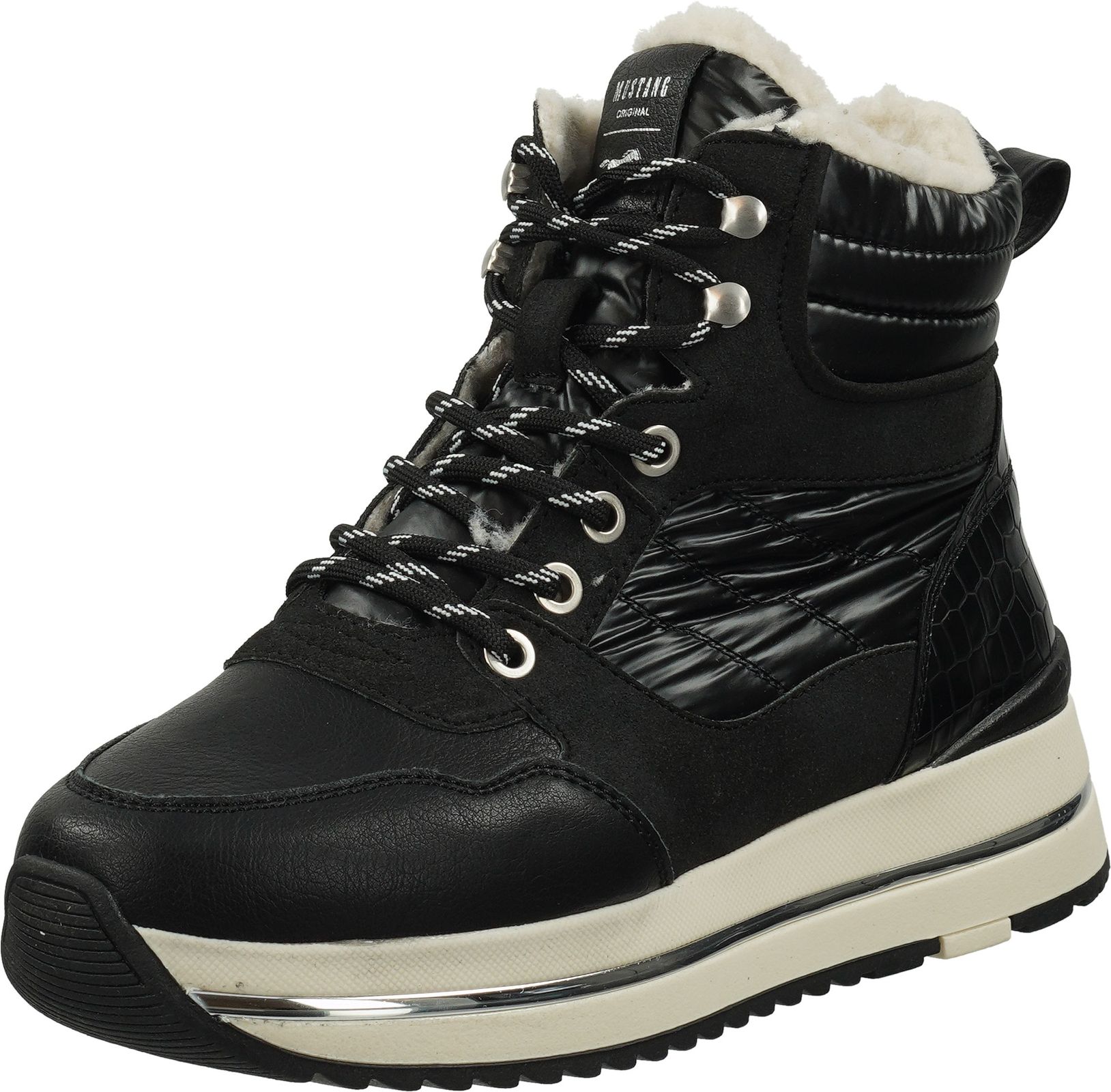 bottines-mustang-femme-594kzf-1.jpg Bottines MUSTANG tendance, à lacets, pour femme, 1480 602 9, noires – Image 1