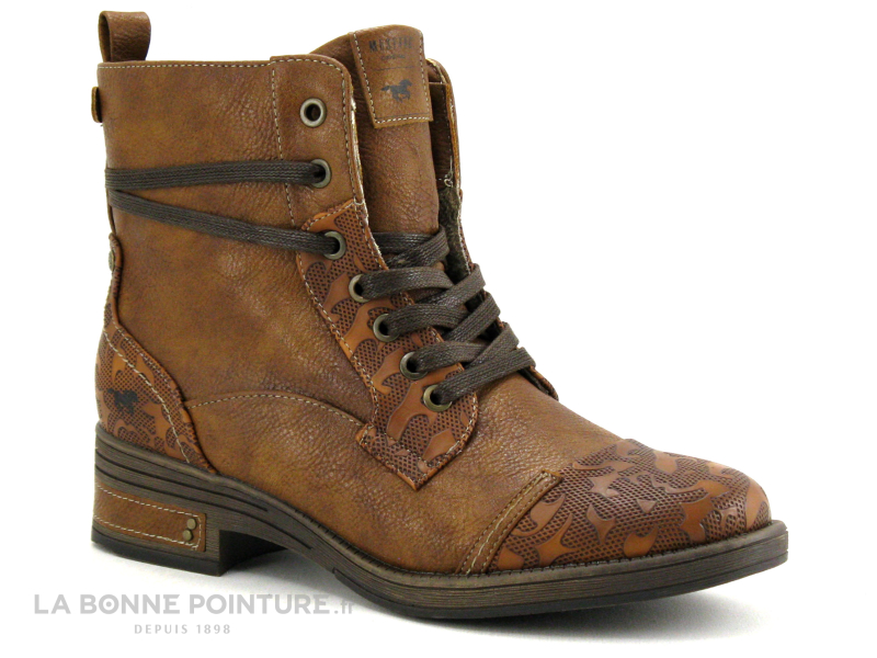 bottines-mustang-femme-753bgm-1.jpg Achat chaussures Mustang Shoes Femme Boots, vente Mustang 1293 501 307 Cognac Boots Femme marron – Image 1