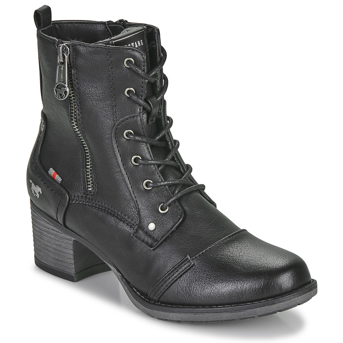 bottines-mustang-femme-876eel-1.jpg Mustang 1197512 Noir Livraison Gratuite | Spartoo ! Chaussures Bottine Femme 59,47 € – Image 1