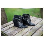 Bottines Sandro en cuir noir à talon 10cm
