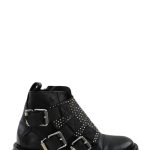 Boots à boucles en cuir noires