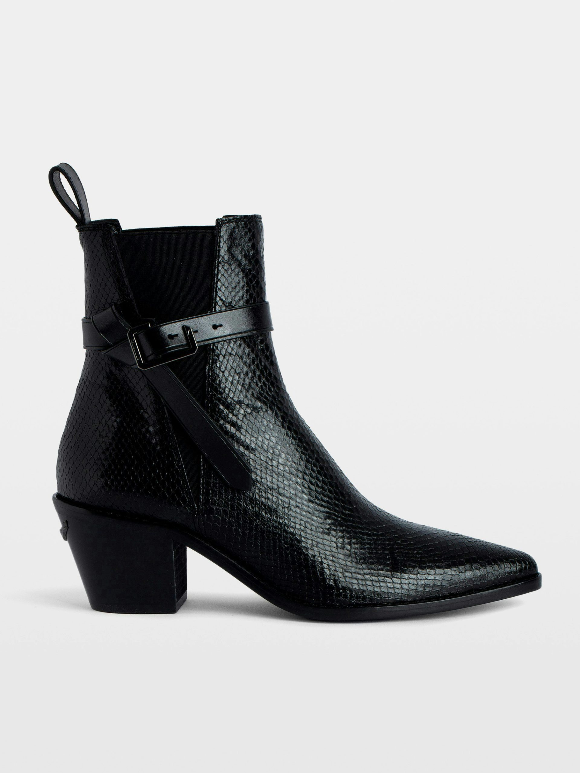 bottines-zadig-et-voltaire-155kbb-1.jpg Bottines Tyler en Cuir Noir Effet Python | Zadig&Voltaire – Image 1