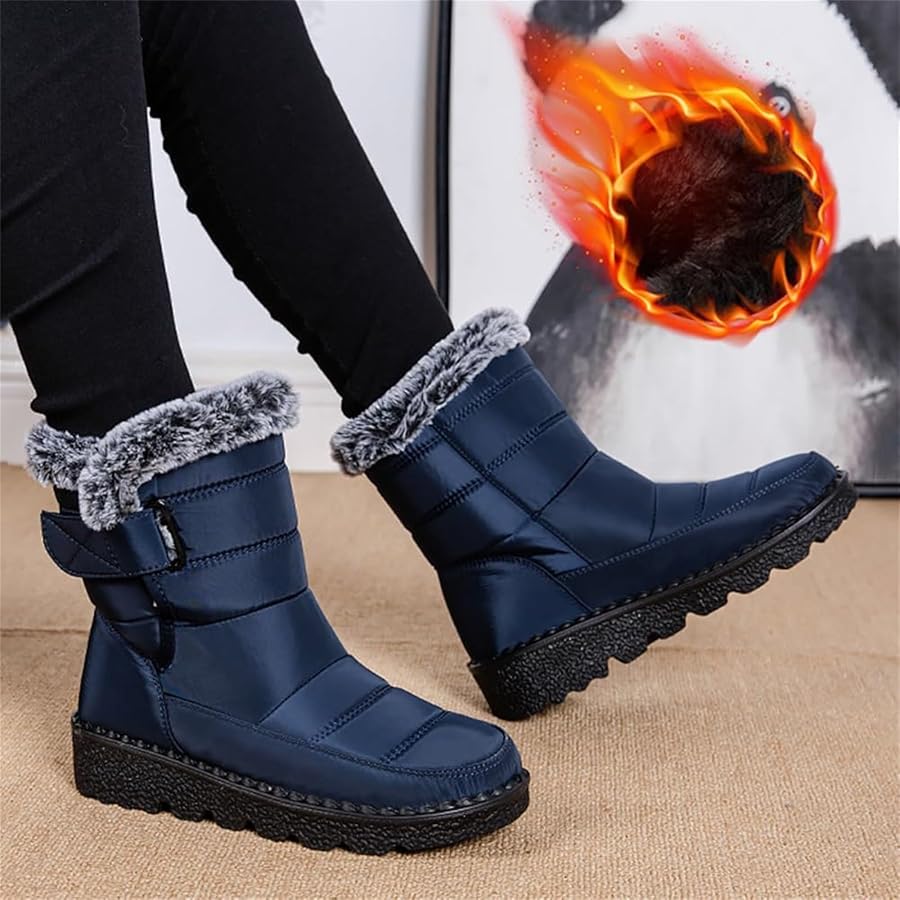 chaussure-fourree-femme-629lfb.jpg Bottes Fourrées Femme Botte Hiver Fourrure Bottines Neige Doublure Chaude Chaussures Montantes Antidérapant Mode Unisexe Bottes Confortables Bottes ... – Image 1