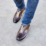 Sneakers Homme Cuir Marron Patiné River