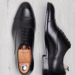 Richelieu Cuir Lisse Noir Semelle à Gomme | Chaussures Homme