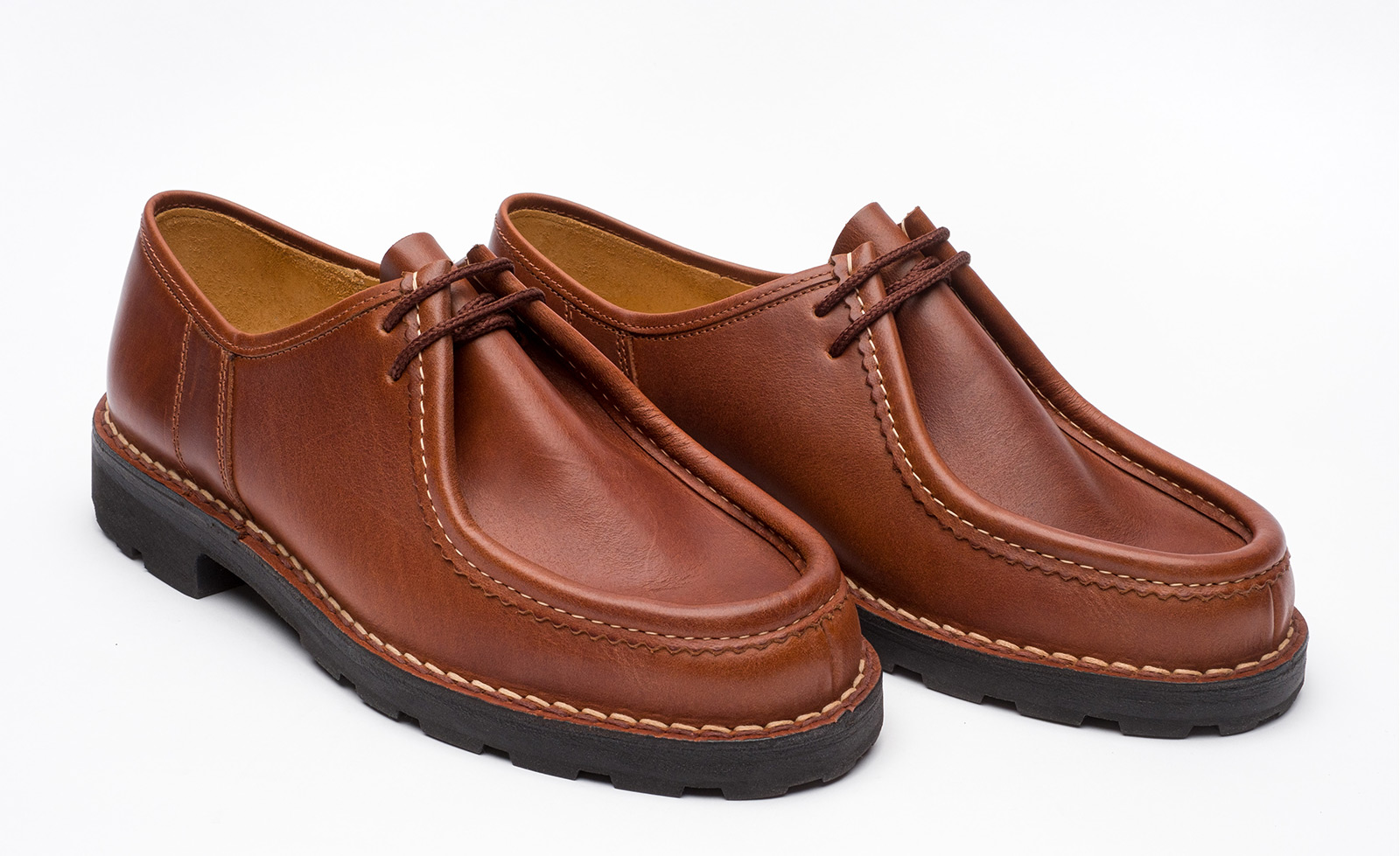 chaussures-homme-cuir-412ahc-1.jpg Chaussures homme en cuir à lacets GATINE Megève marron – Image 1
