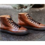 Sneakers montantes homme cuir Châtaigne Foncé Patiné Hawthorne | Bexley