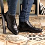 Bottines Derbies Brogue en cuir noir