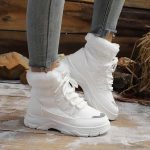 Bottes de Neige Femme Fourrées Bottes Femme Hiver Chaudes Antidérapantes Basket Montante Plateforme Bottine Botte de Neige Confort Chaussure Hiver ...