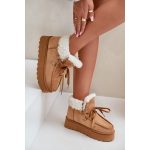Boots de neige femme plateforme avec fourrure Camel
