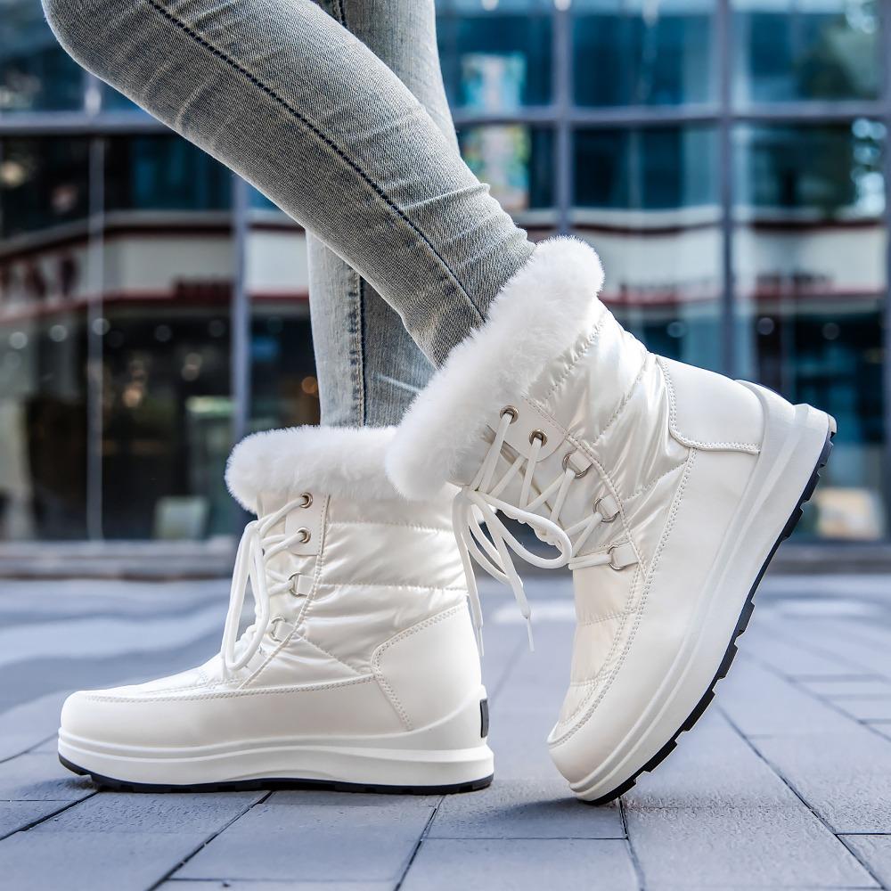 chaussures-neige-femme-626ssi-1.jpg Bottines de neige chaudes à lacets pour femme, imperméables, épaisses, en peluche, à plateforme, nouvelle collection hiver 2023 – Image 1