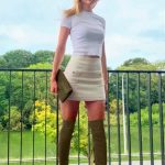 Cuissardes habillées femme sur mesure cuir vert kaki à semelle en cuir plate Florence Kooijman