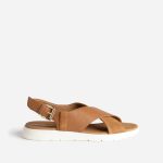 Sandales GEOX camel cuir larges brides Eram Femme | ERAM