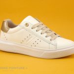 Achat chaussures Geox Junior Basket ville, vente Geox NETTUNO J45GCB Basket mode fille femme blanche et rose avec zip