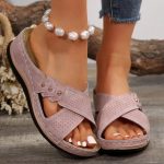 Sandales marche femme 36 / Rose