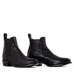 Bottines santiags noires en cuir verni Estudio bis black Santiags homme