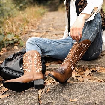 santiags-homme-469ltq-1.jpg HWJFDC Santiag Homme Bottes de cowboy brodées Heritage for homme, bout rond, semelle en bois(Brown,38) : Amazon.fr: Mode – Image 1