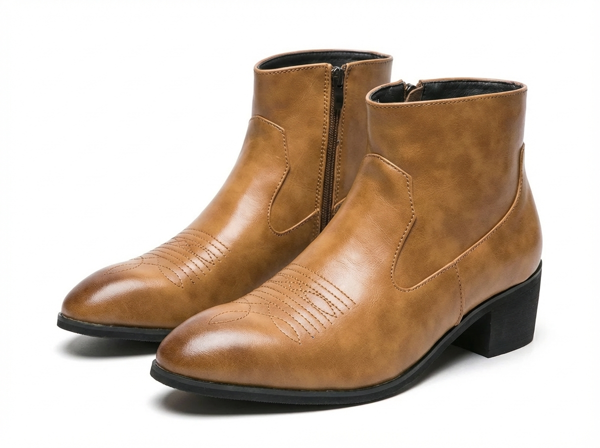 santiags-homme-624qyt.png Santiag basse camel Synthétique Homme Style moderne avec zip latéral pratique – SantiagHeritage – Image 1